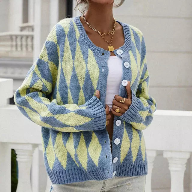 Krohn-e | Geometrische Strickjacke