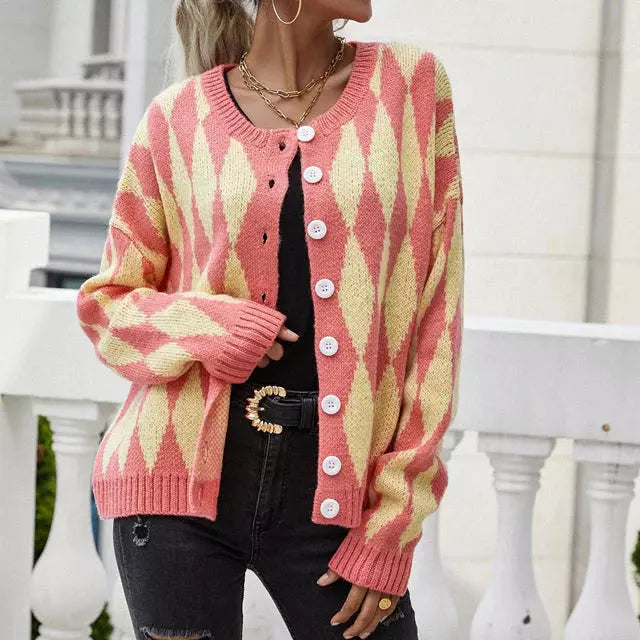 Krohn-e | Geometrische Strickjacke