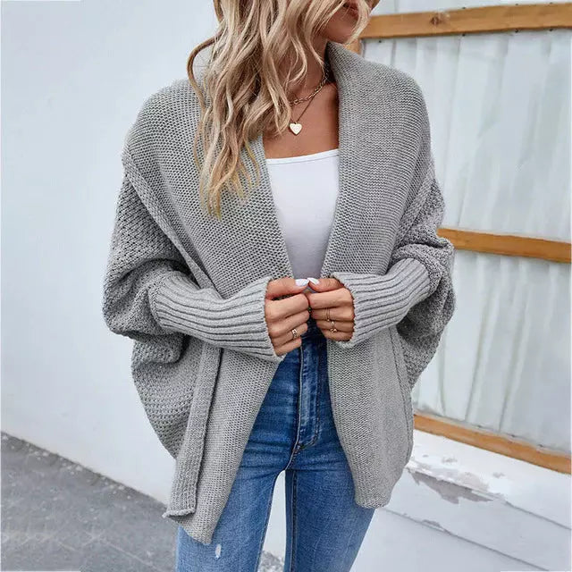 Krohn-e | Einfarbige Elegante Strickjacke für Alltag