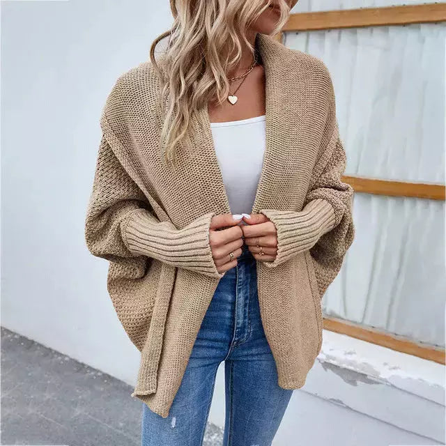 Krohn-e | Einfarbige Elegante Strickjacke für Alltag