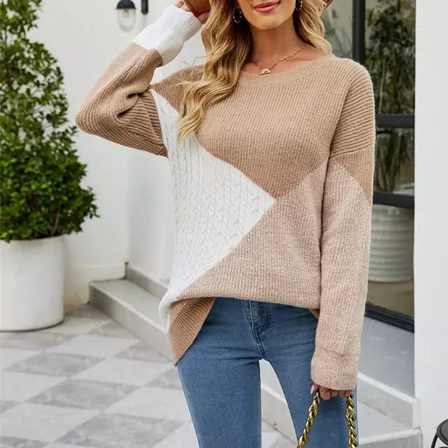 Krohn-e | Patchwork Strickpullover mit Kreativem Muster