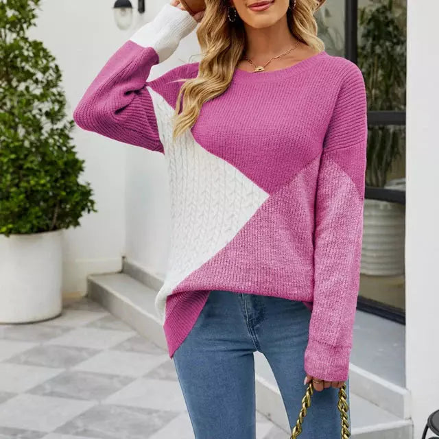Krohn-e | Patchwork Strickpullover mit Kreativem Muster