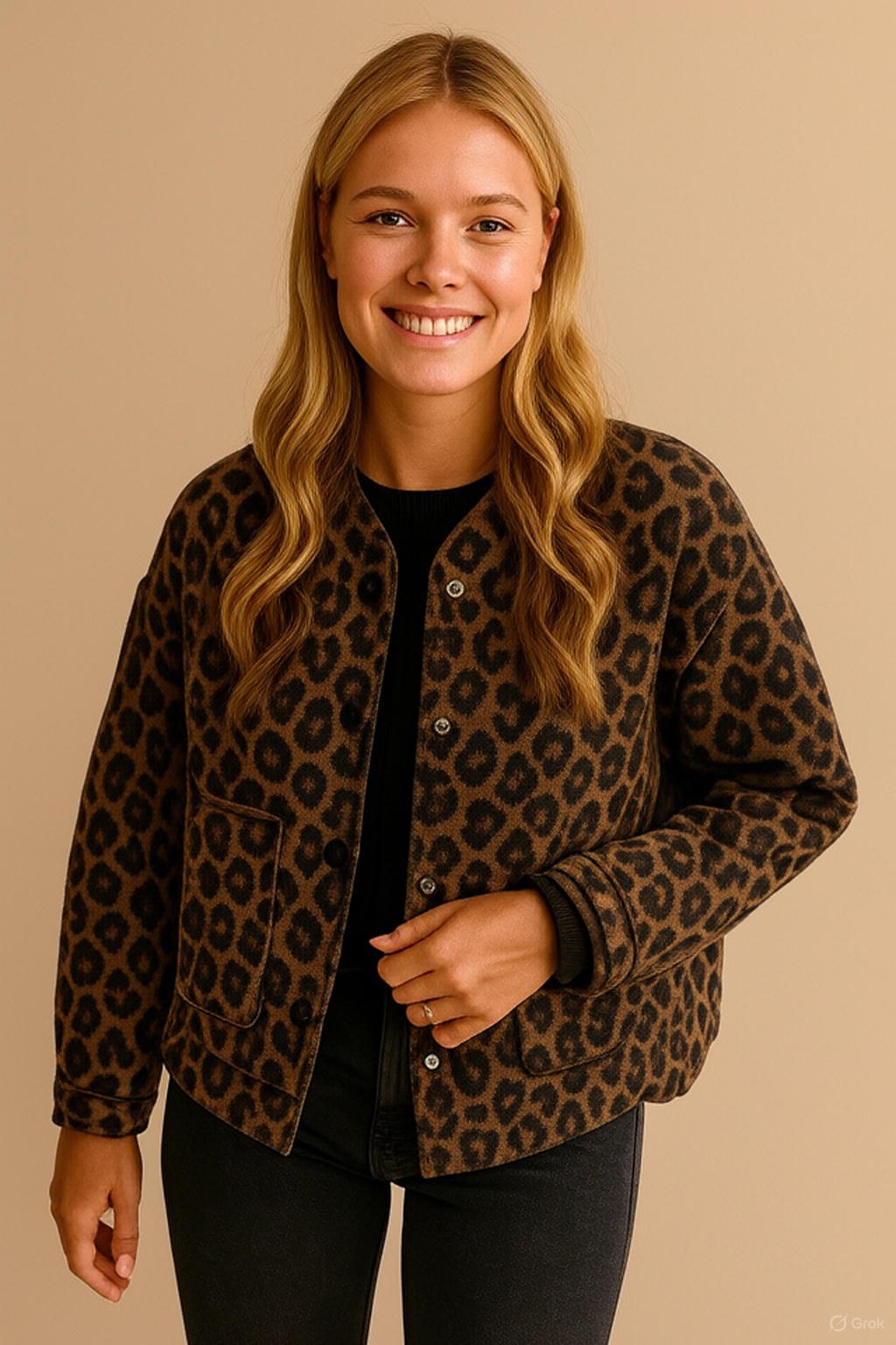 Krohn-e | Damenjacke mit Leopardenmuster