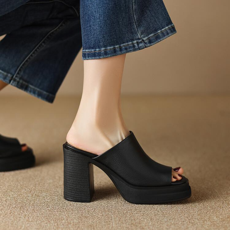 KROHN-E Damen Plateau-Sandalen Flach Verstellbare Riemen Gepolstert