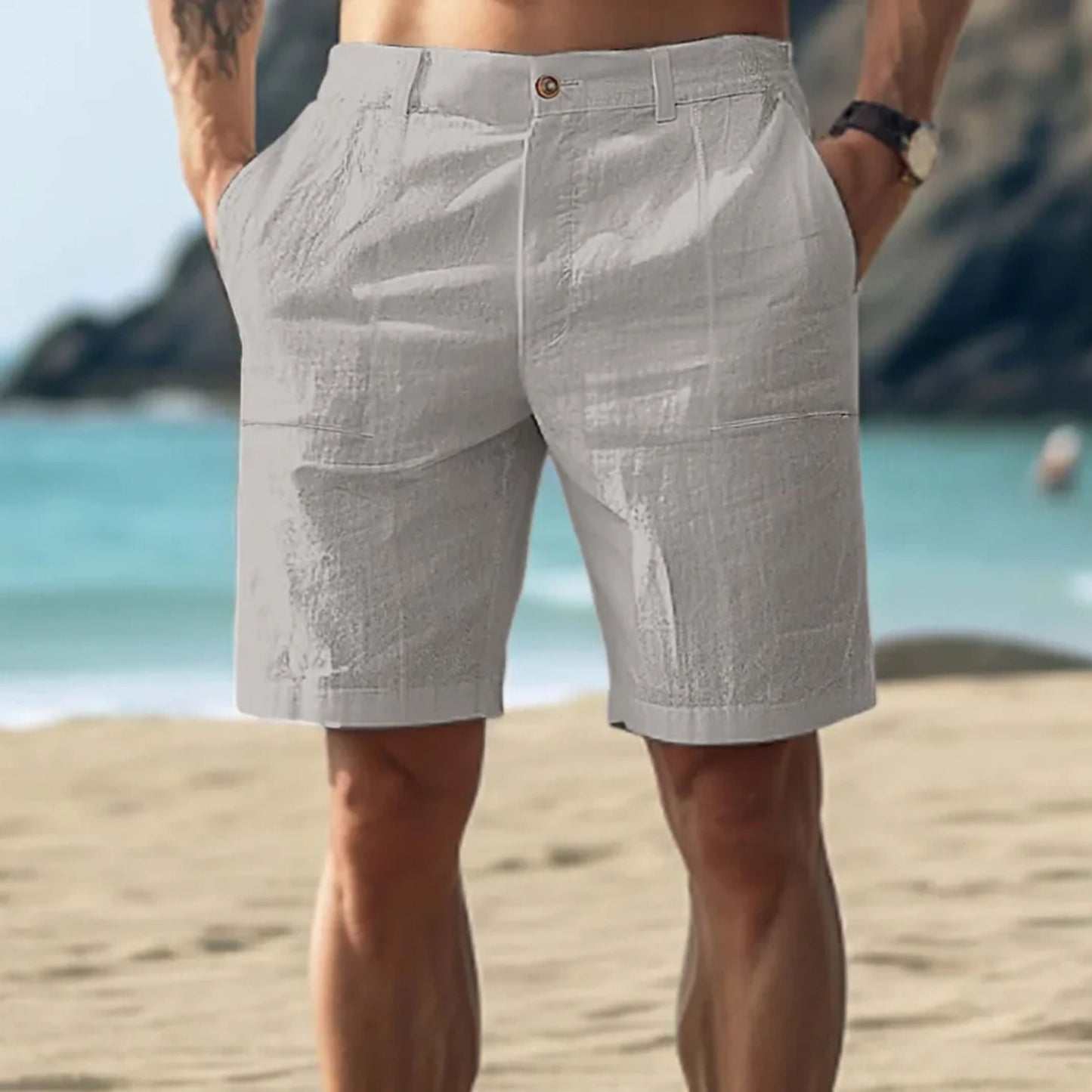 Rio | Herren Shorts Kurze Hose Knopfverschluss Sommer