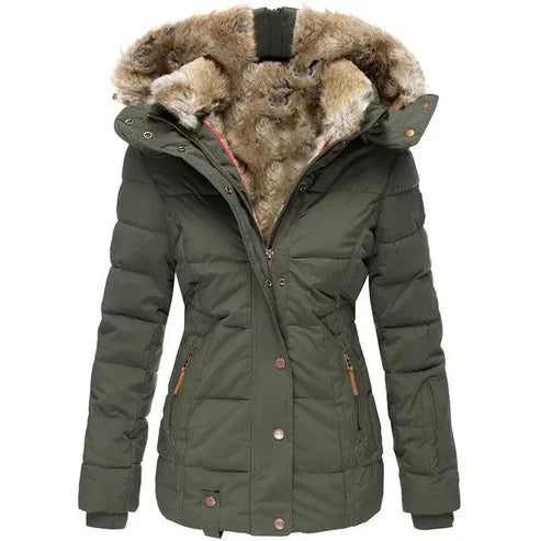 Krohn-e | dicke Winterjacke mit Fellfutter - winddichte Damenjacke