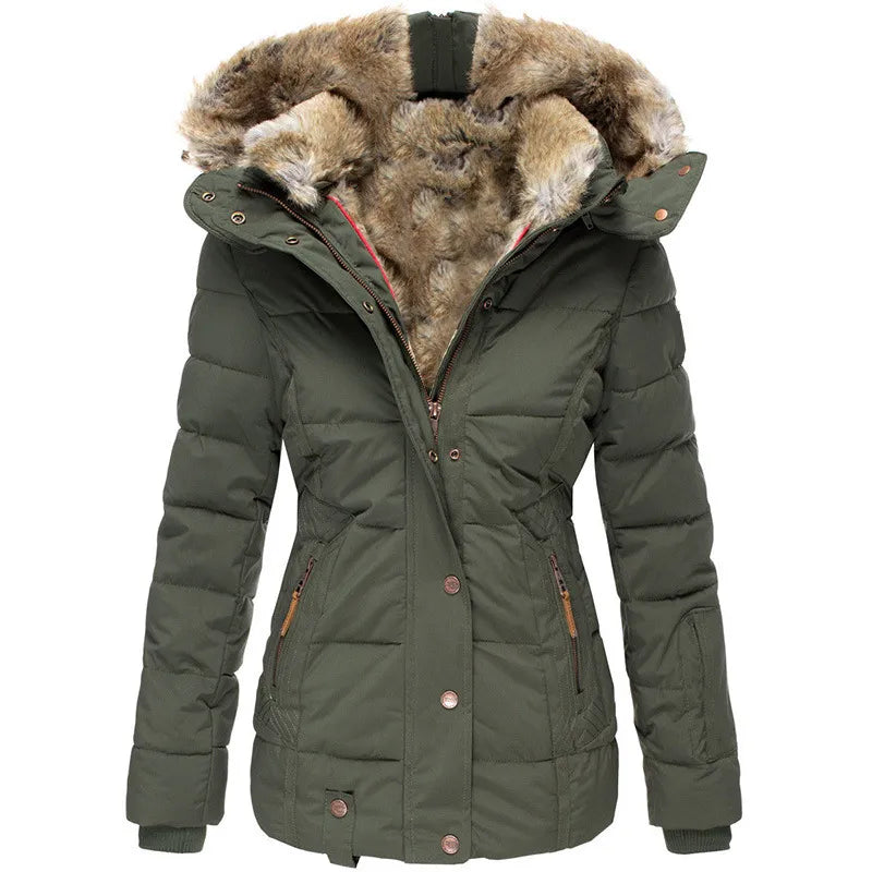 Krohn-e | Kapuze Pufferjacke Kunstfellbesatz