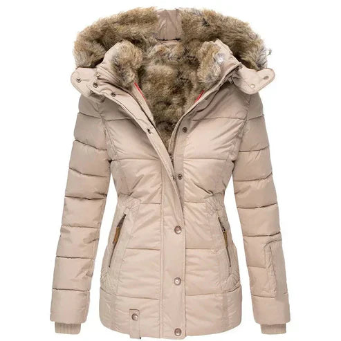 Krohn-e | dicke Winterjacke mit Fellfutter - winddichte Damenjacke