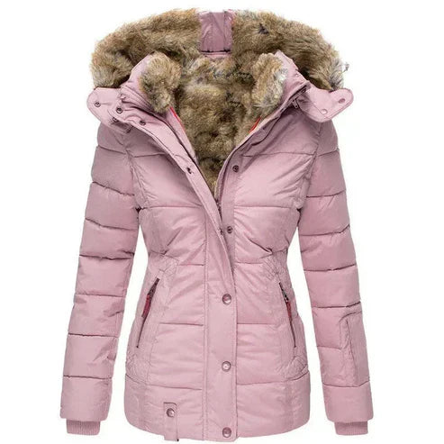 Krohn-e | dicke Winterjacke mit Fellfutter - winddichte Damenjacke
