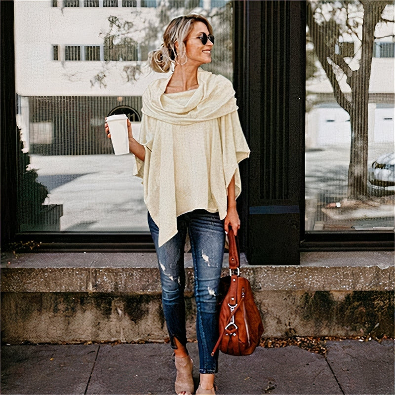 Fudus Damen Off-Shoulder Langarm-Oberteil Cian Fashion