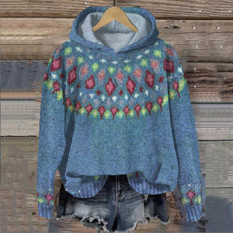 Moderner Ethno-Retro-Hoodie von Fudus für Streetwear