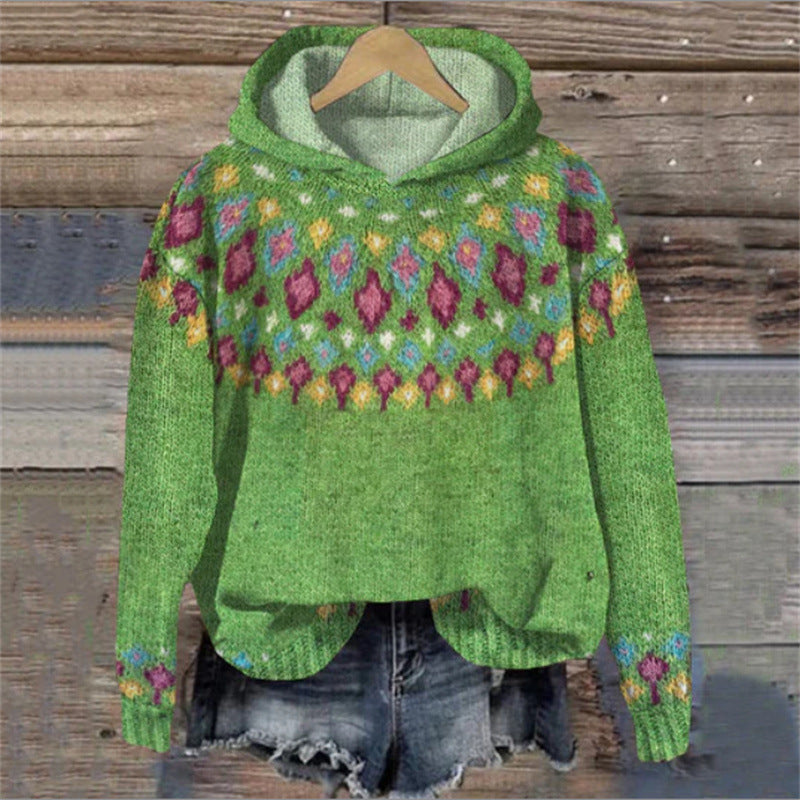 Moderner Ethno-Retro-Hoodie von Fudus für Streetwear