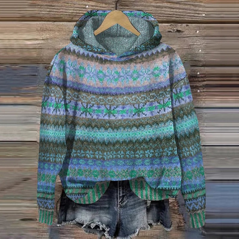 Moderner Ethno-Retro-Hoodie von Fudus für Streetwear