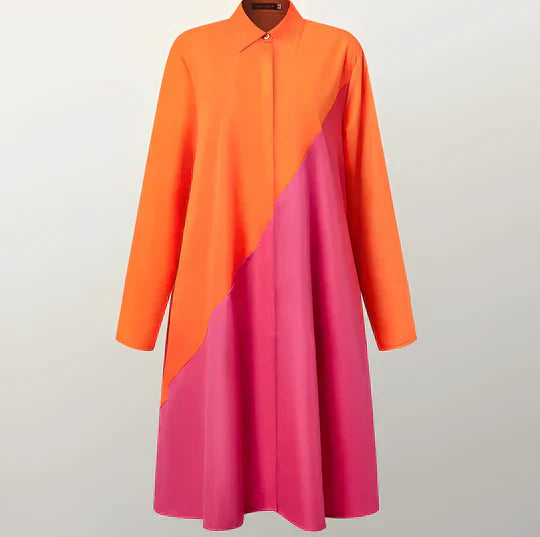 Kleid Lisbeth: Hemdblusenkleid mit Dreiviertelärmeln und Umlegekragen