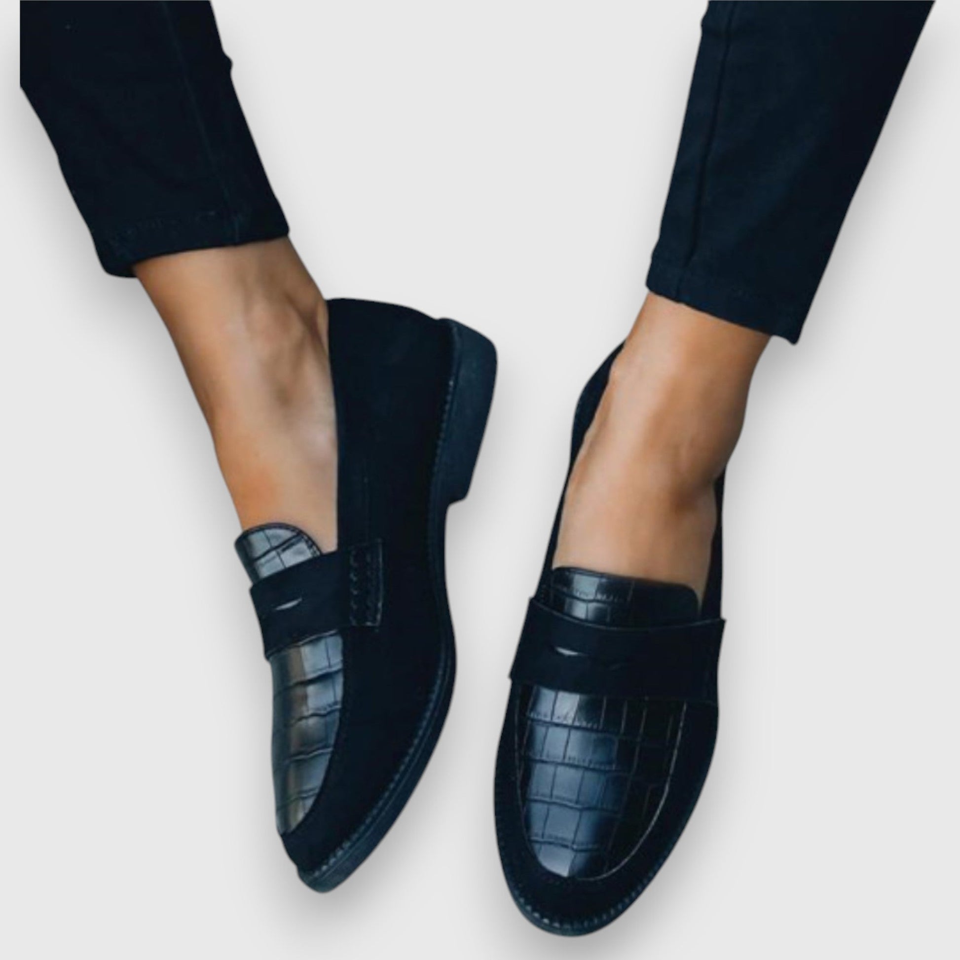 KROHN-E Damen Loafer klassisch Slip-On bequem
