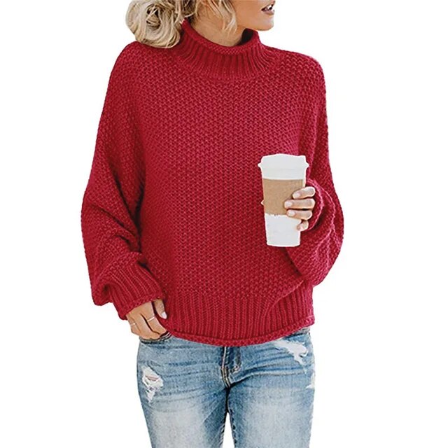 Krohn-e | Dicke Strickpullover mit hohem Halsausschnitt