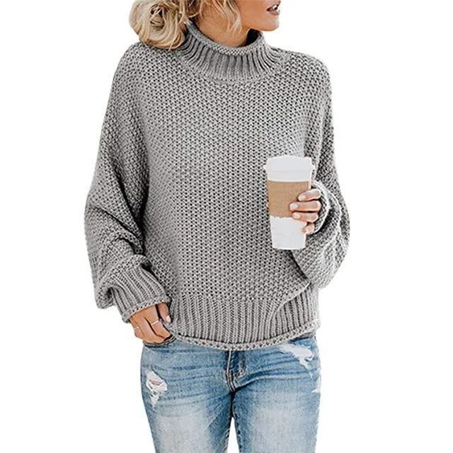 Krohn-e | Dicke Strickpullover mit hohem Halsausschnitt