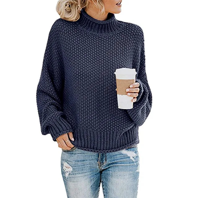 Krohn-e | Dicke Strickpullover mit hohem Halsausschnitt