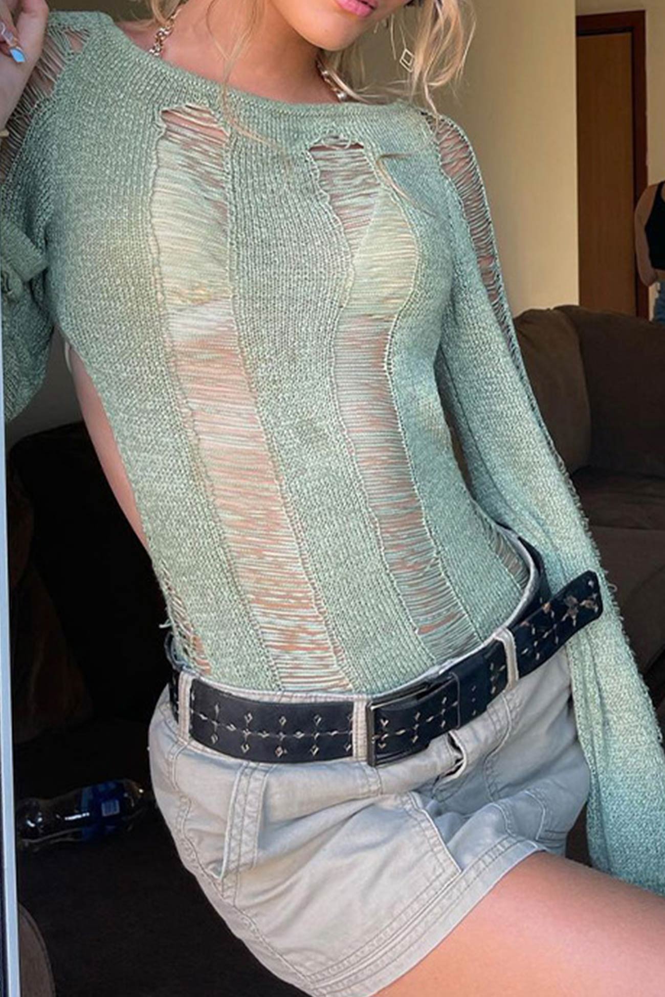 Fudus Sleeveless Open Back Hollow Out Cover-Up Top