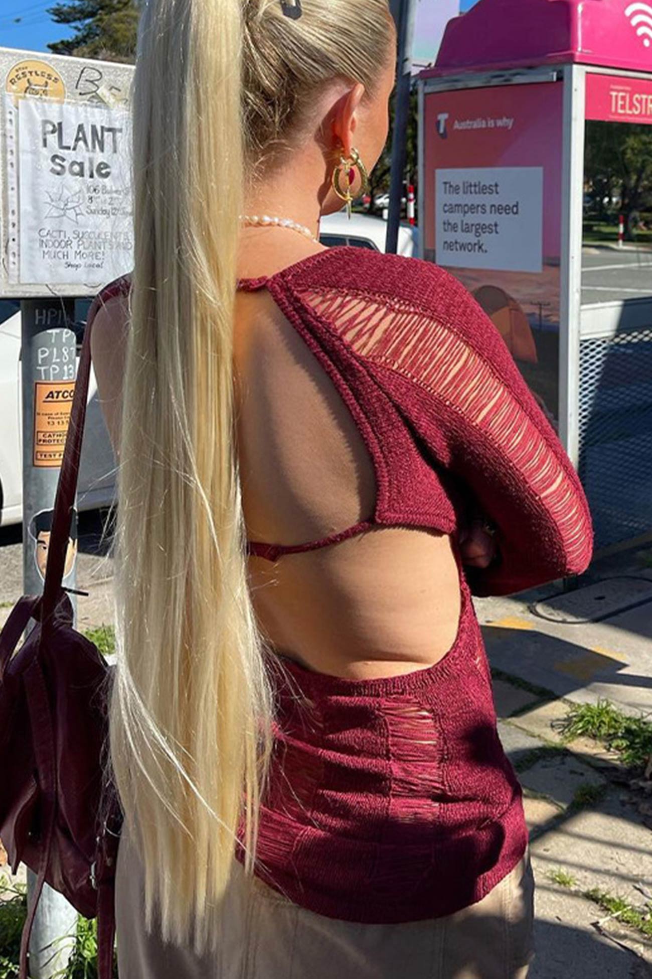 Fudus Sleeveless Open Back Hollow Out Cover-Up Top