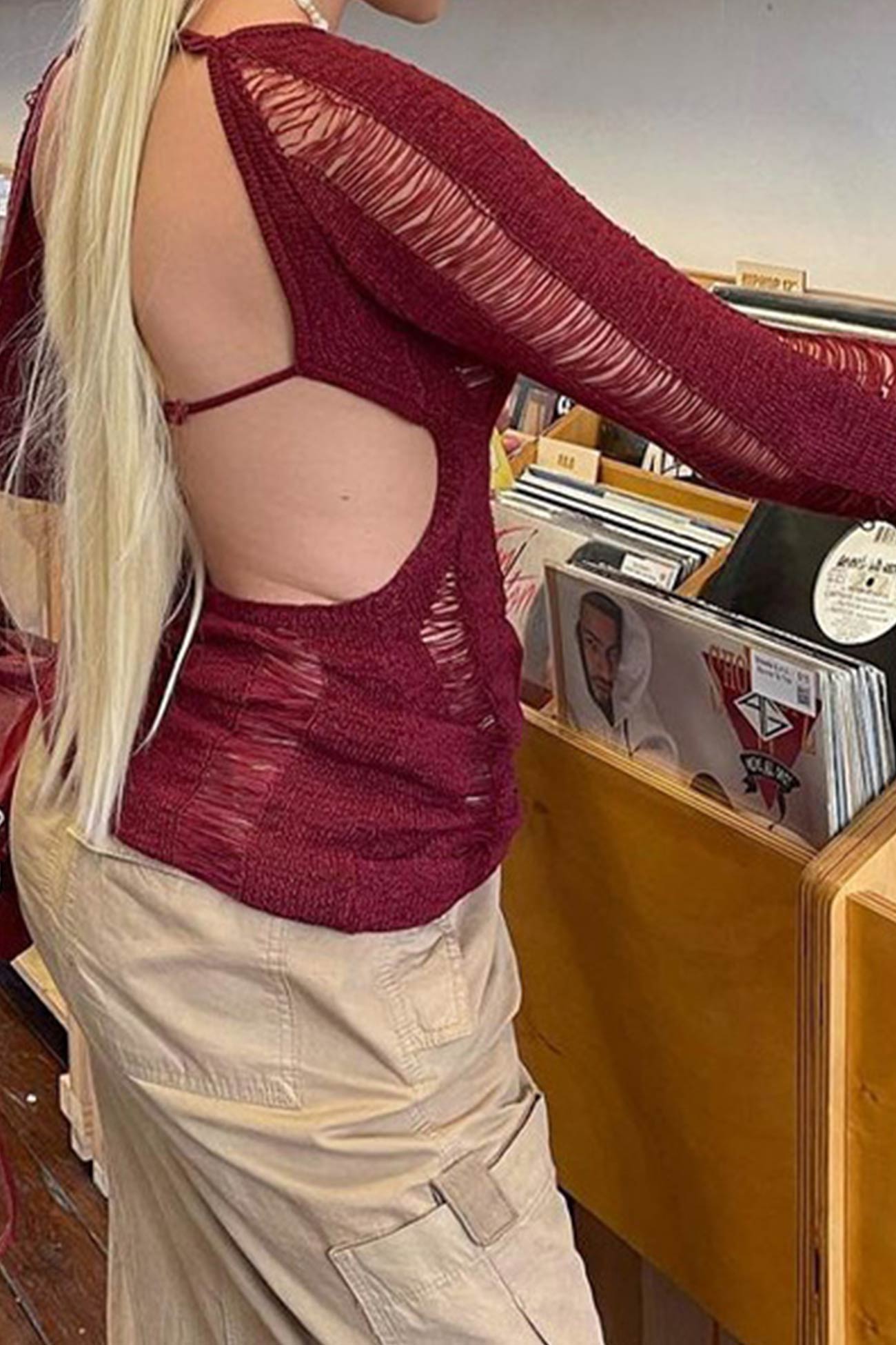 Fudus Sleeveless Open Back Hollow Out Cover-Up Top