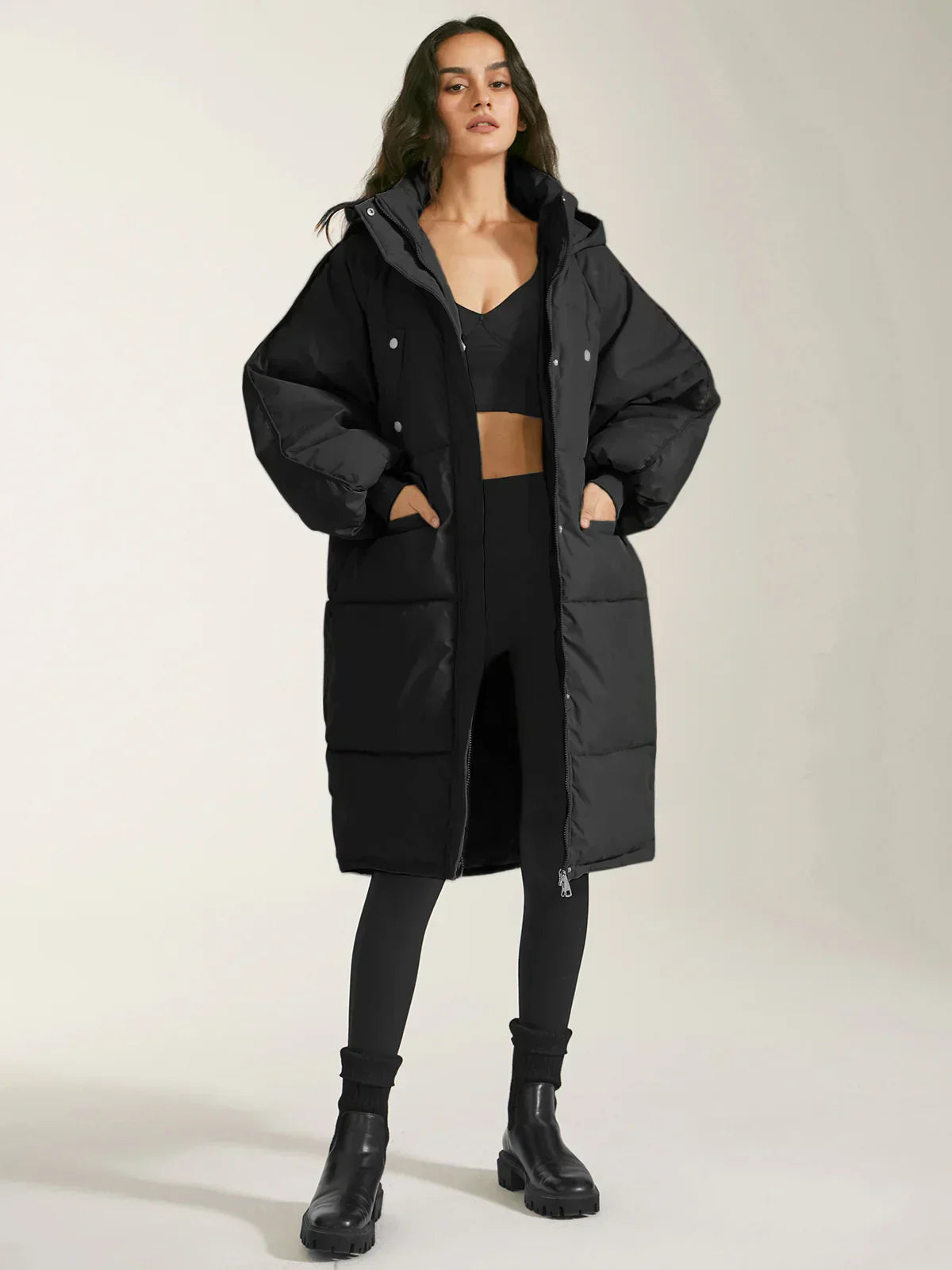 Krohn-e | pufferjacke - modische damen winterjacke mit kapuze