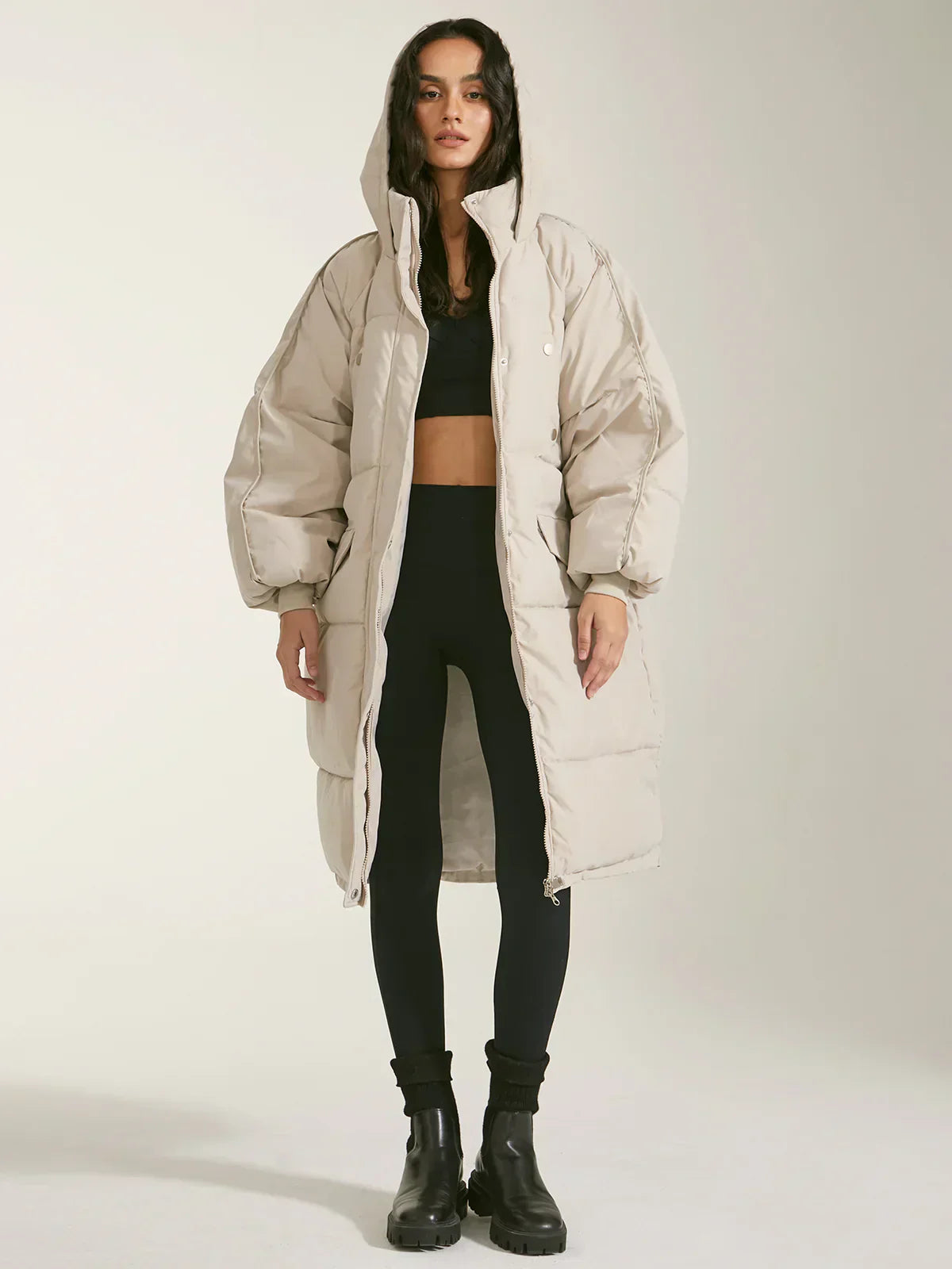 Krohn-e | pufferjacke - modische damen winterjacke mit kapuze