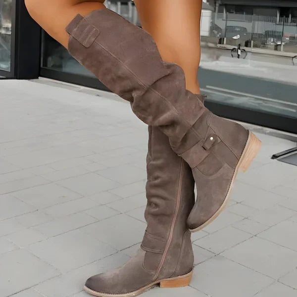Krohn-e | Wildleder Kniehohe Stiefel Elegant