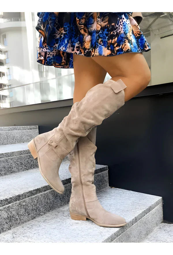 Krohn-e | Wildleder Kniehohe Stiefel Elegant
