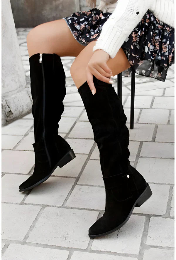 Krohn-e | Wildleder Kniehohe Stiefel Elegant