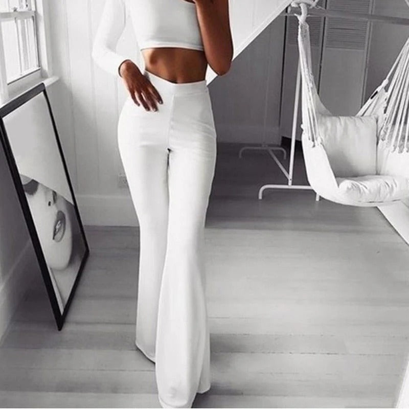 Krohn-e | Sculpting High Waisted Flared Pants Casual