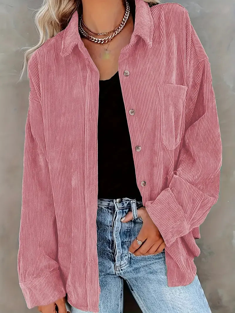 Krohn-e | Cordhosen Hemdbluse mit Knöpfen Leger