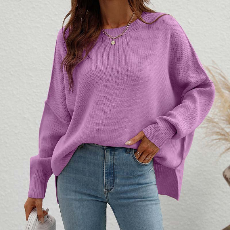 Krohn-e | Pullover - Damen Herbst Rundhals Strickpullover