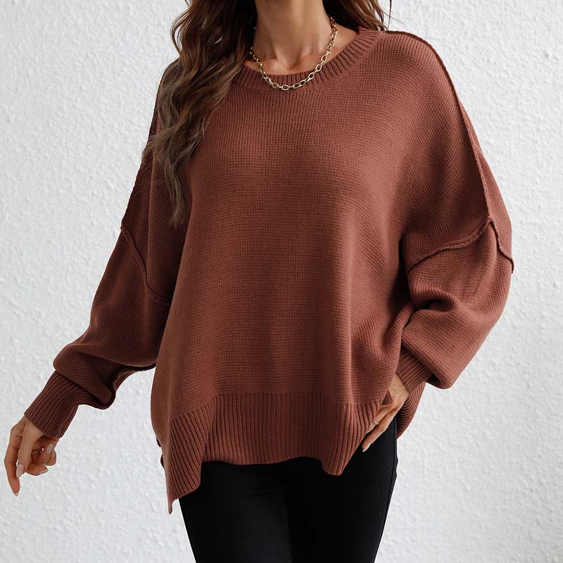 Krohn-e | Pullover - Damen Herbst Rundhals Strickpullover
