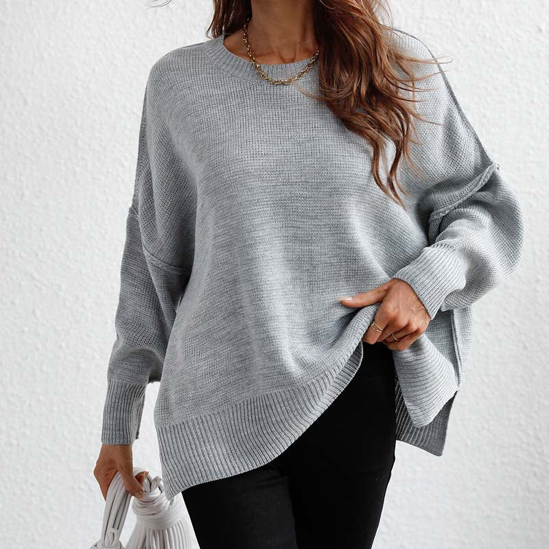 Krohn-e | Pullover - Damen Herbst Rundhals Strickpullover