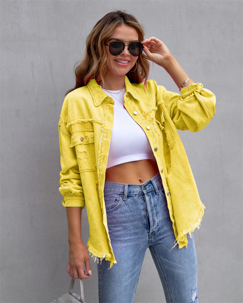 Krohn-e | Damenjacke Aus Jeans Elegant und Lässig Chic