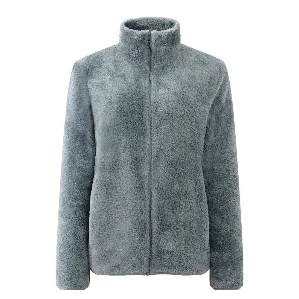 Maud Komfort-Passform Plüschjacke mit Reißverschluss