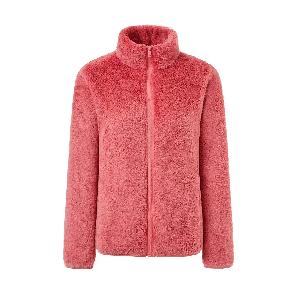 Maud Komfort-Passform Plüschjacke mit Reißverschluss