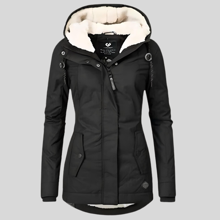 Krohn-e |warme Winterjacke mit Kapuze für Damen