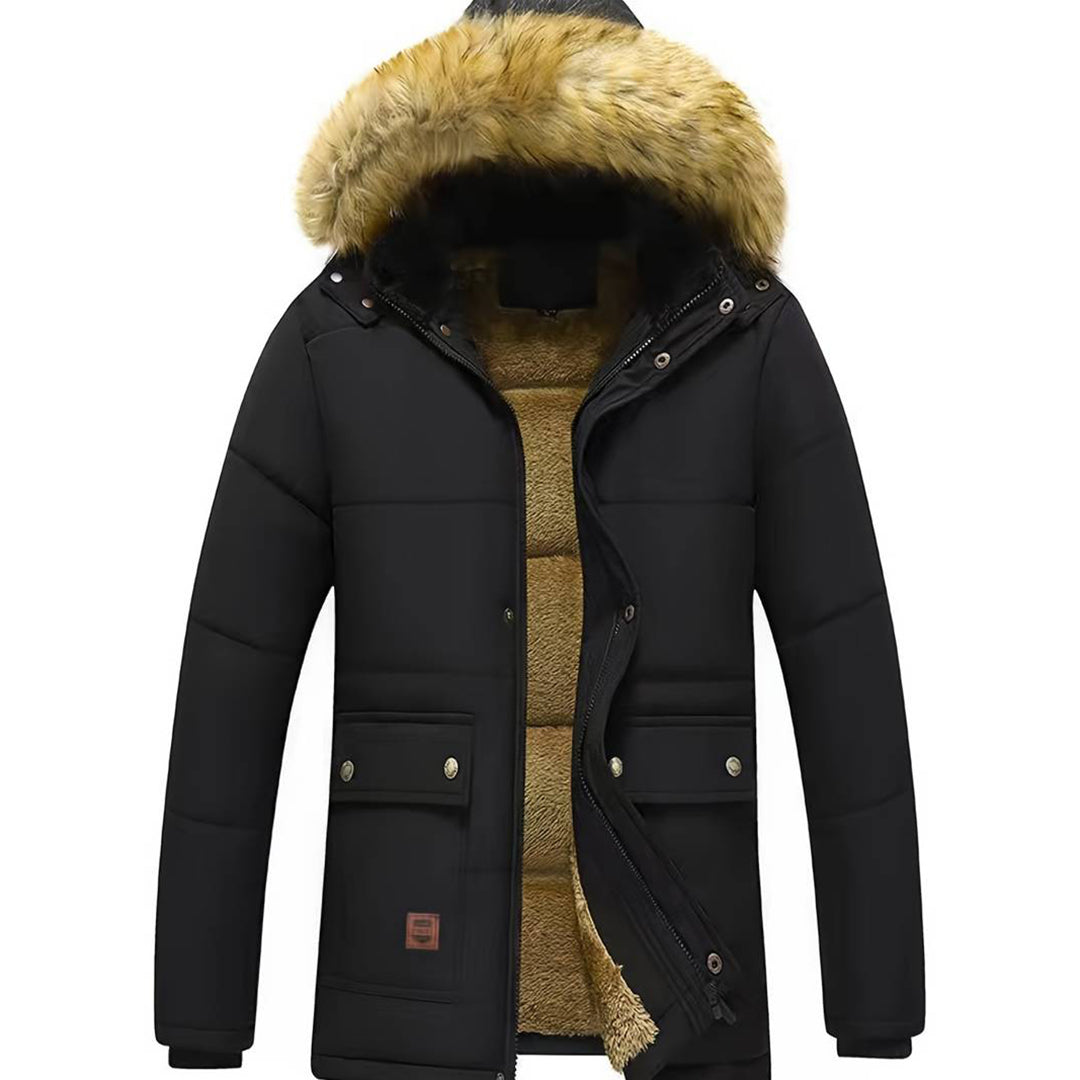 Luxuriöse Herren-Parka Jacke mit stilvollem Pelzkragen von MICHAEL