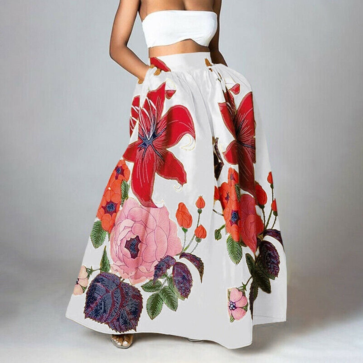 Miyabi Sommer-Maxirock im floralen Design