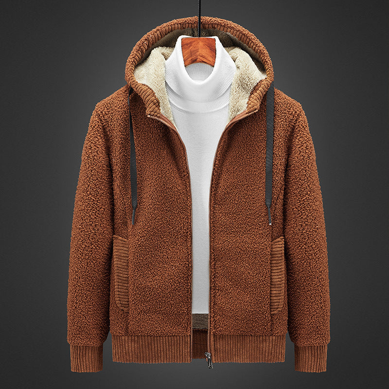 Herren Kapuzenpullover mit Reißverschluss und warmer Futter