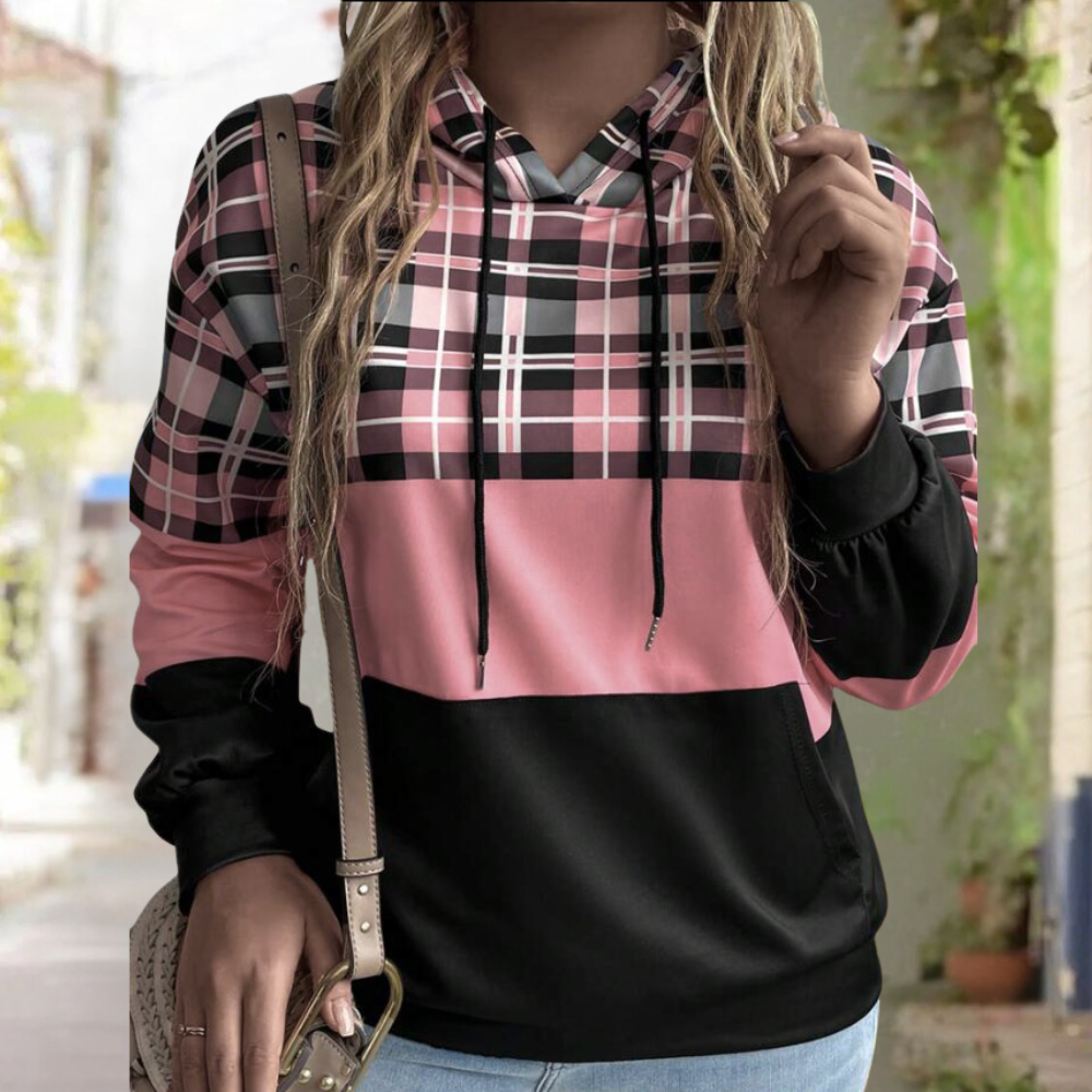 Krohn-e | Moderne Farbblock-Hoodie für Frauen Perfekt für den Herbst
