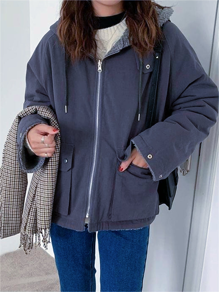 Krohn-e | Warme Oversized Damenjacke mit Kapuze