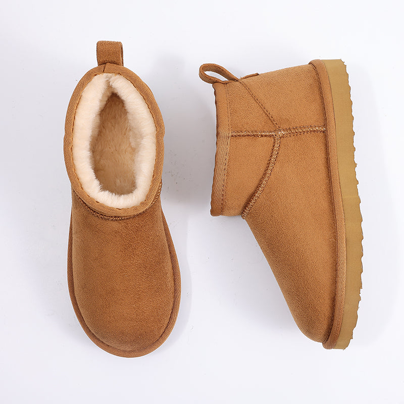 KROHN-E Damen Winterstiefel Flauschig Gefüttert Slip-On Warm