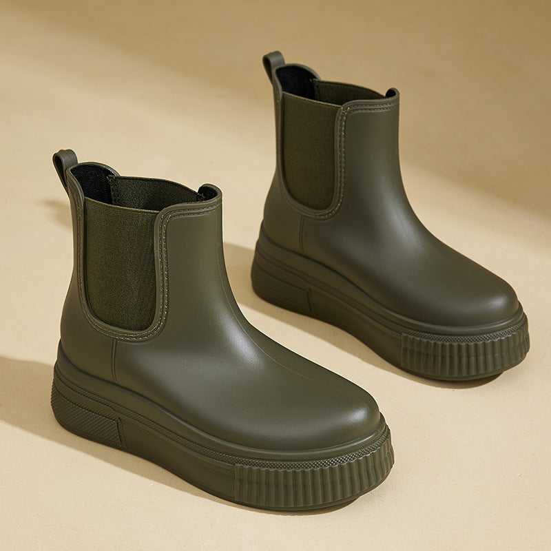 KROHN-E Damen Wasserdichte Regenstiefel Rutschfest Knöchelhoch