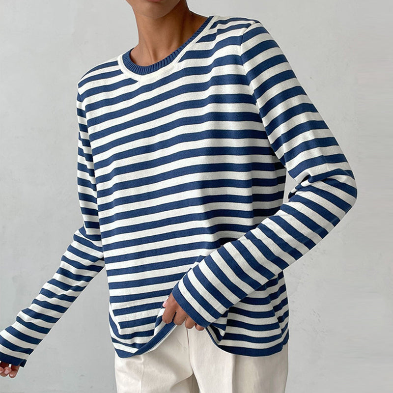 Krohn-e | Gestreifter Pullover für Freizeit