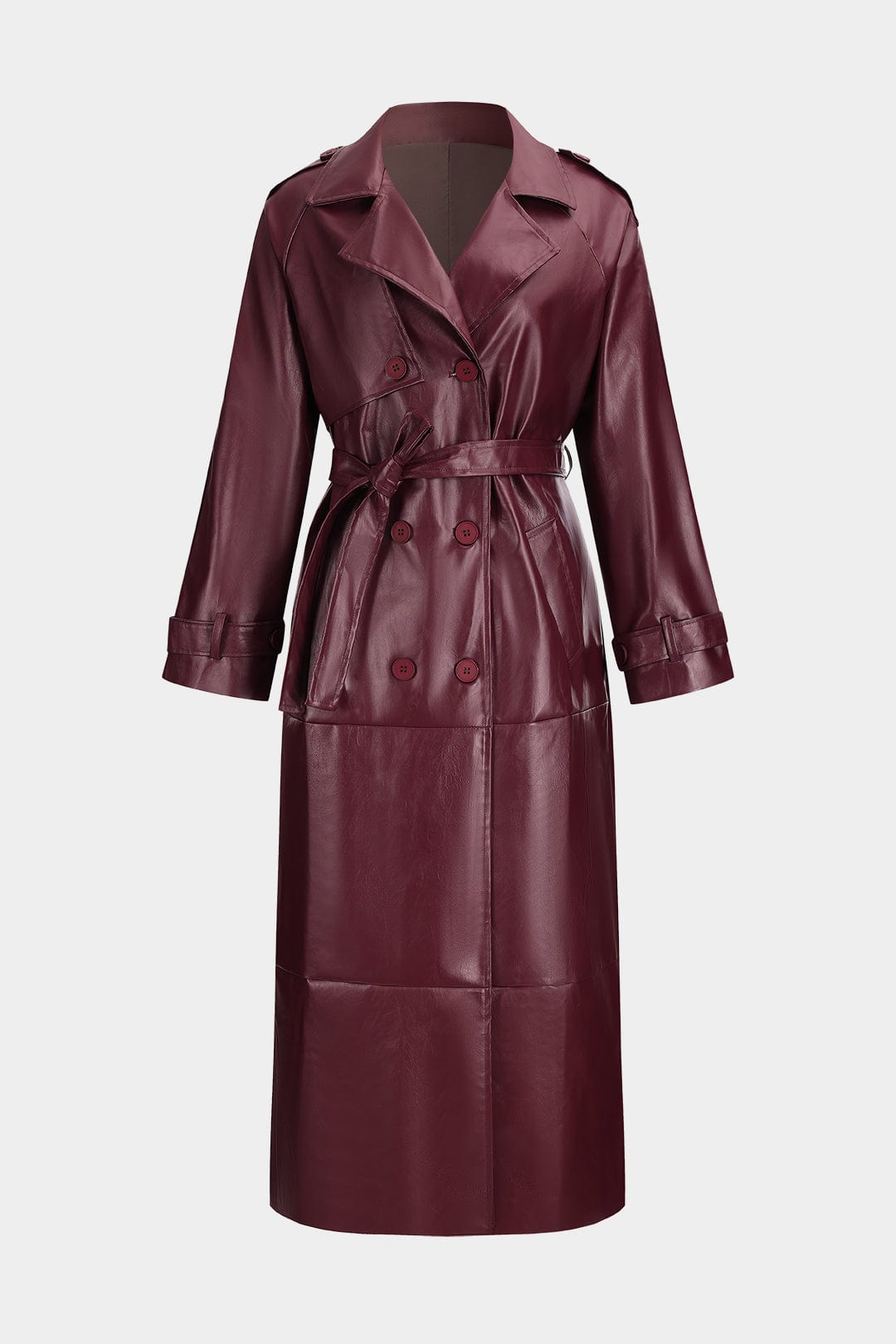 Krohn-e | Trenchcoat Aus Kunstleder Eleganz und Stärke Vereint
