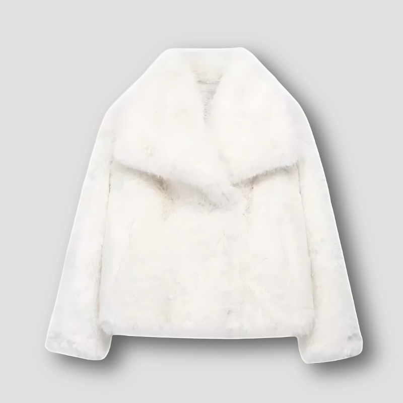 Übergroße Jacke mit weichem, flauschigem Kunstfellkragen von Bralyn