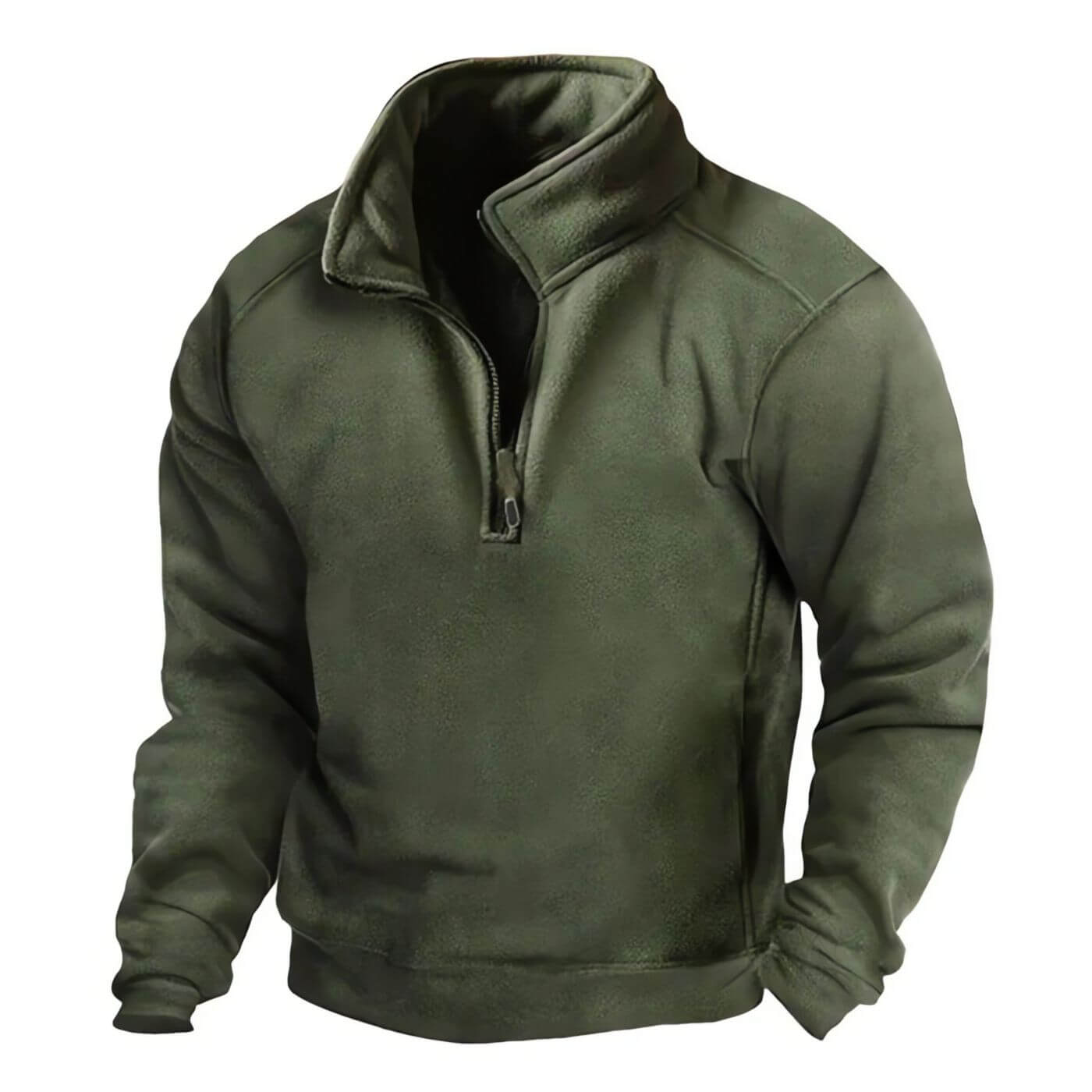 Fleece-Pullover mit Reißverschluss-Kragen von Fudus